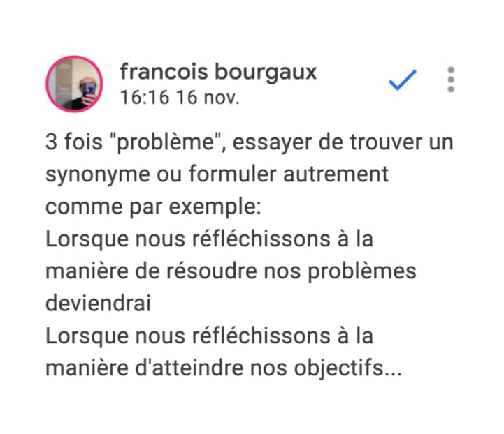 Commentaire du professeur Monsieur Bourgaux.